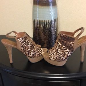 Suede leopard print 4”stiletto heels